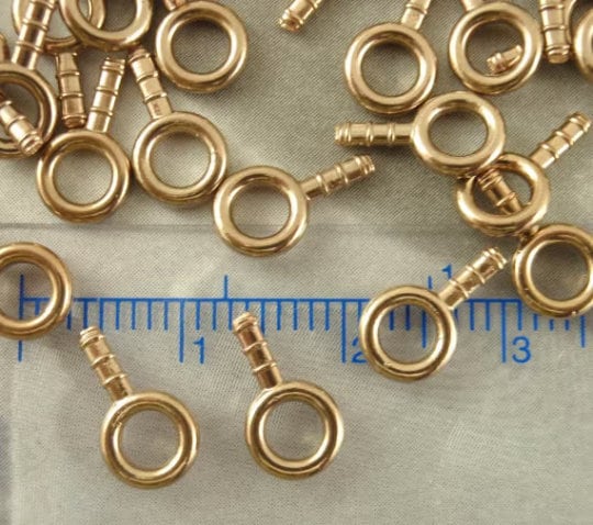 25 Solid Bronze Screw Eyes - Made in the USA - Raw or Antique Finish - 5 Choices of Sizes