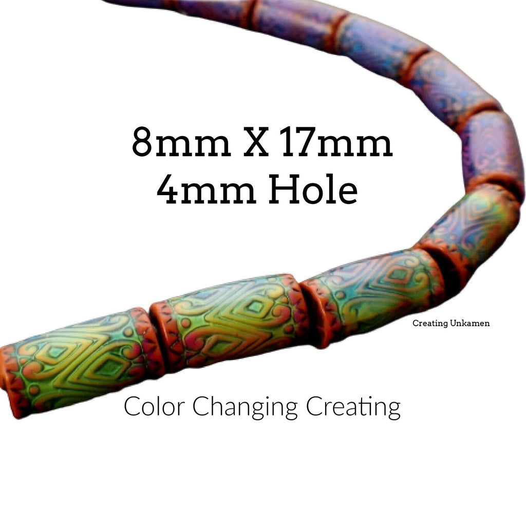 5 - Glow Nouveau Mood Beads - 8mm X 17mm with 4mm Hole - 100% Guarantee