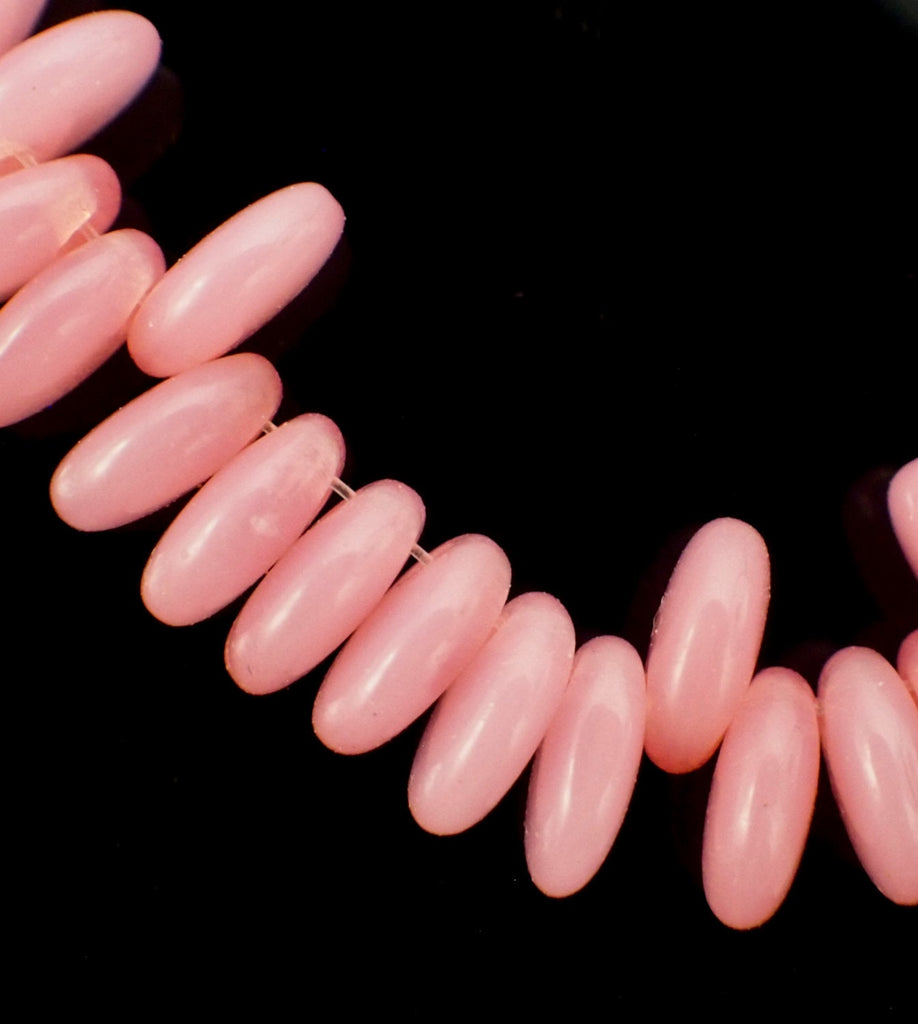 25 Lentil Beads 6mm Milky Pink AB Czech Pressed Glass