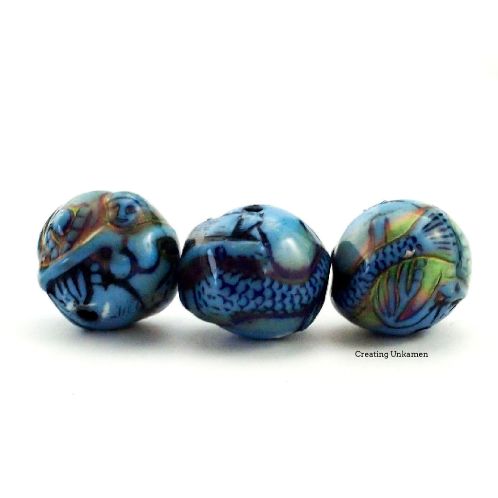 2 Ocean Beauty Mood Beads - 15mm X 18mm - 100% Guarantee - Color Changing Creating