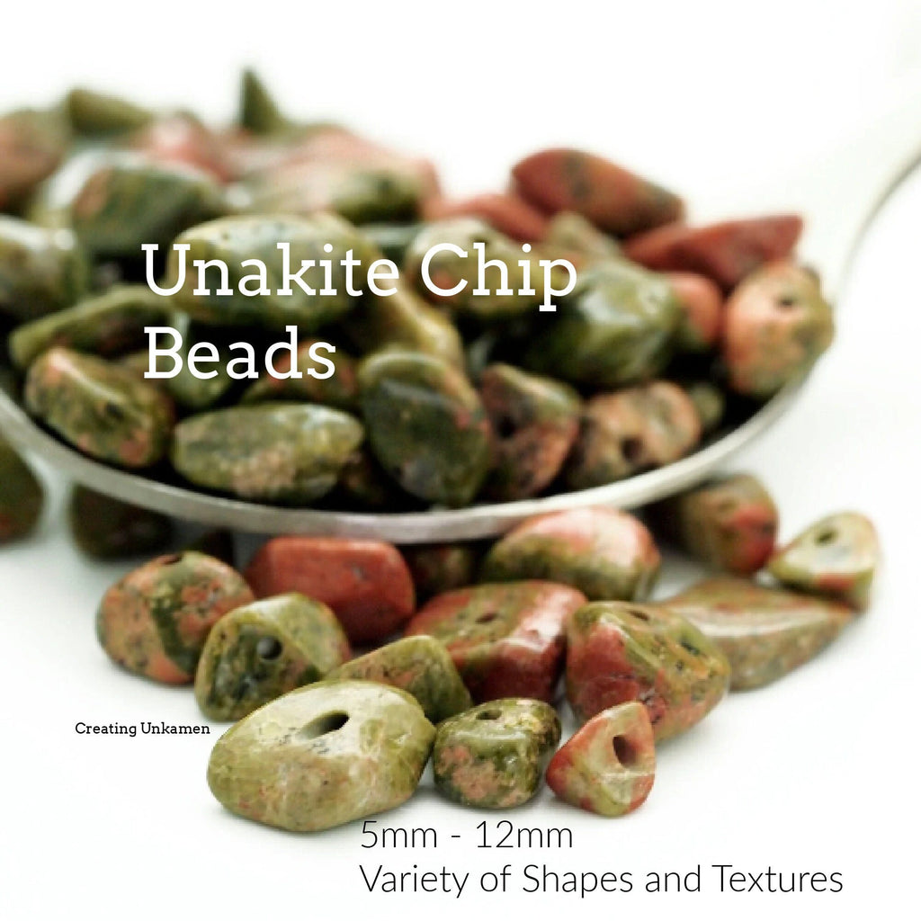 100 - Unakite Chip Beads - 24 Grams - 100% Guaranteed Satisfaction