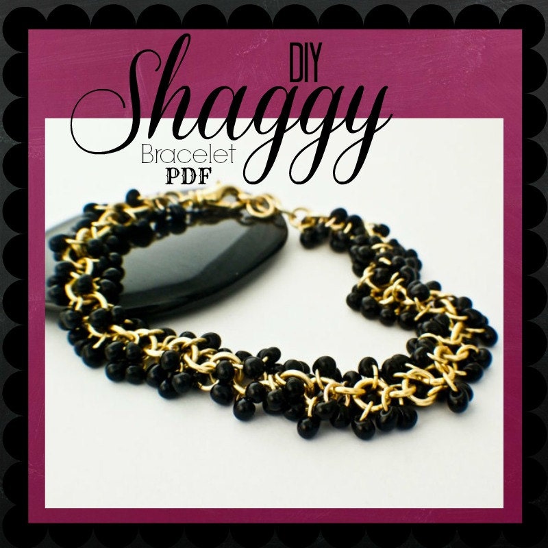 PDF Jewelry Tutorial -  Shaggy Beaded Bracelet Instructions