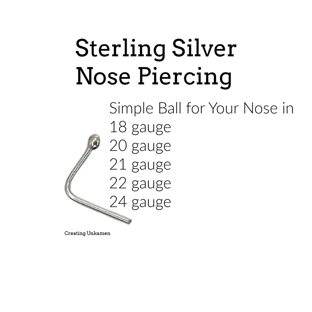 Nose Piercing - Small Simple Ball for Your Nose - Straight, Screw Ring, Spiral, L Shaped