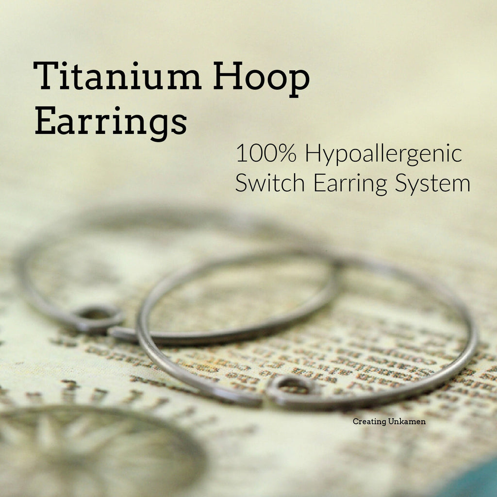 1 Pair Titanium Hypoallergenic Earring Hoops - 20 gauge - You Pick 10mm, 12mm, 15mm, 20mm, 24mm- Switch System - Natural Silver or 20 Colors