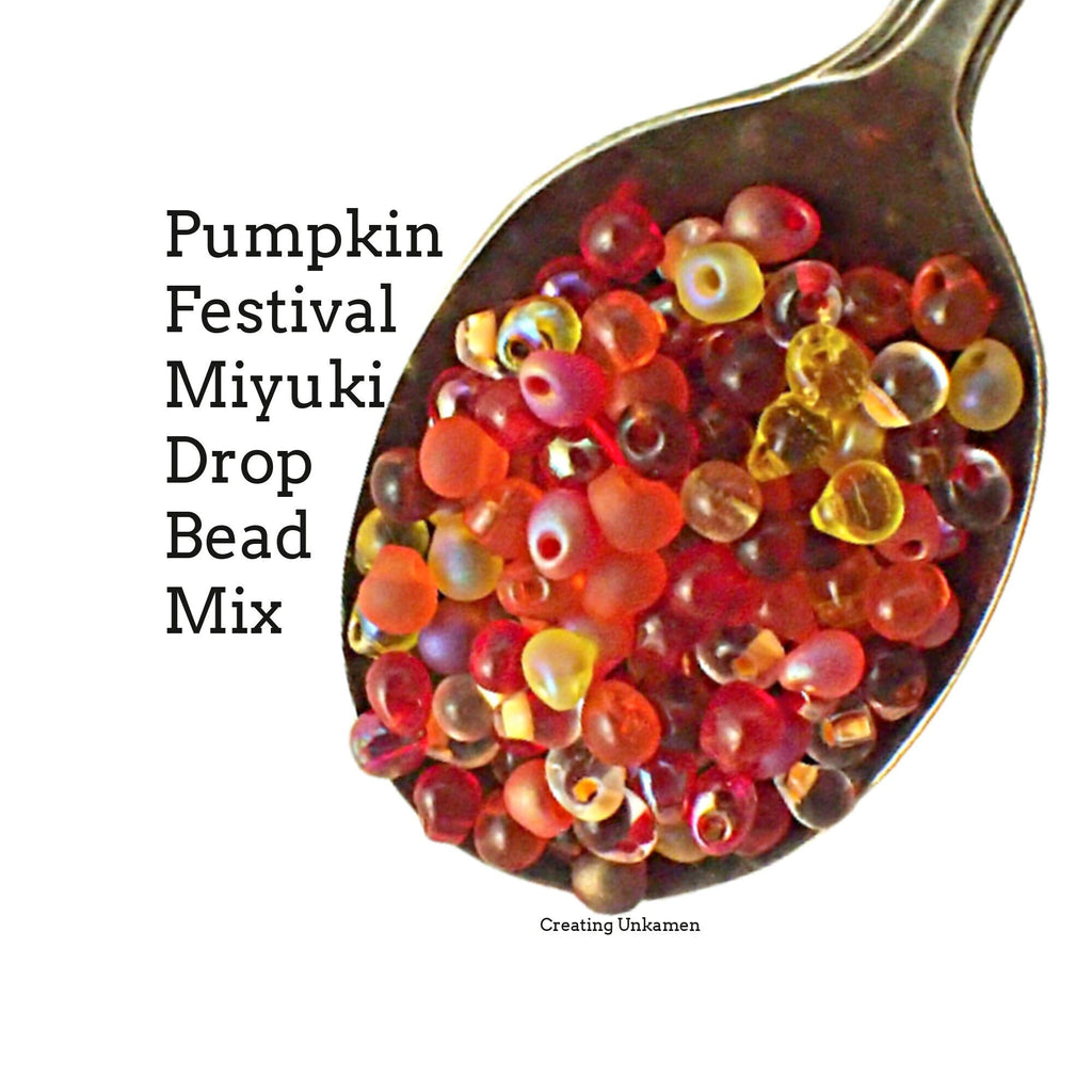 Pumpkin Festival Miyuki Drop Bead Mix - Perfect for Shaggy Earrings, Rings, Necklaces - Custom Mix of Colors