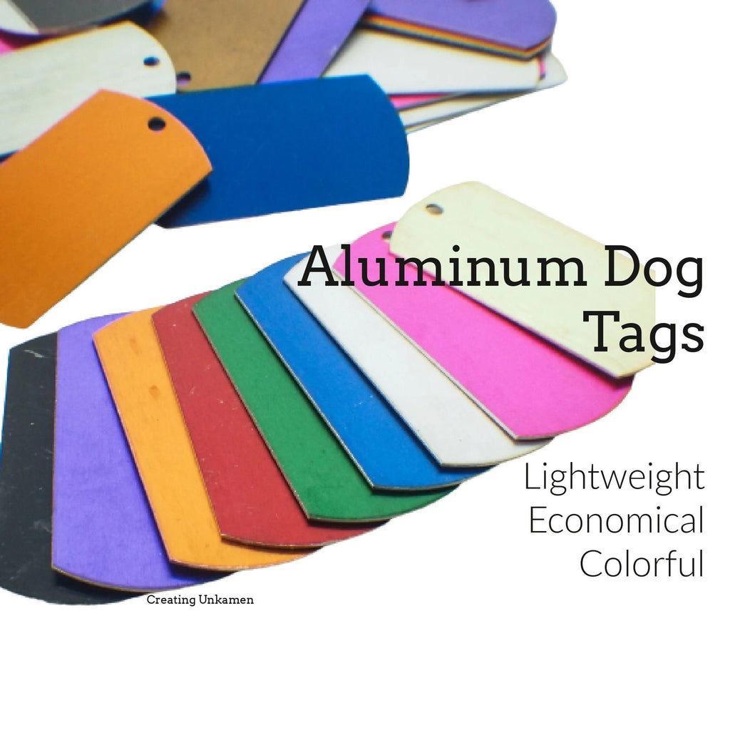 15 Aluminum Dog Tags - Lightweight, Economical and Colorful - 100% Guarantee