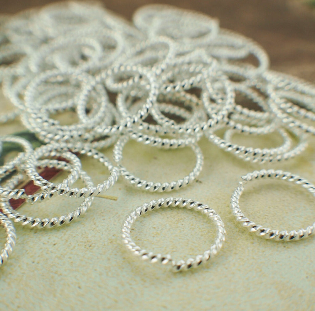 50 Fancy Silver Plate, Gold Plate or Gunmetal Jump Rings 16 gauge 15mm OD - Best Commercially Made - 100% Guarantee