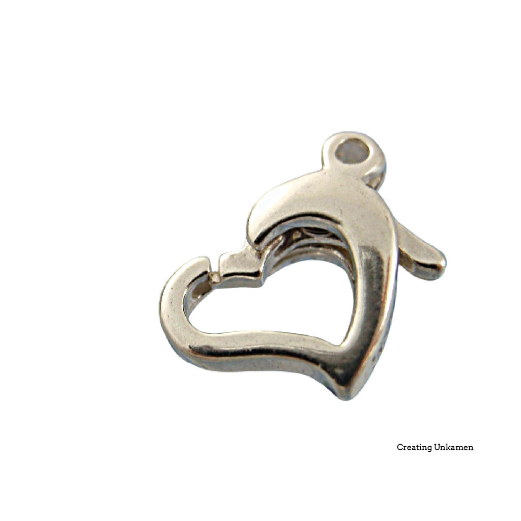 1 - Sterling Silver Sweet Heart Lobster Clasps - Shiny Or Antiqued - Looks & Works Great - 11mm X 8mm - 100% Guarantee