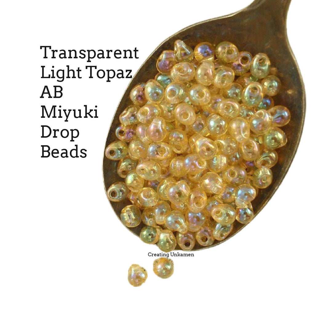 Transparent Light Topaz AB Drop Beads - Perfect for Shaggy Bracelets, Earrings, Rings