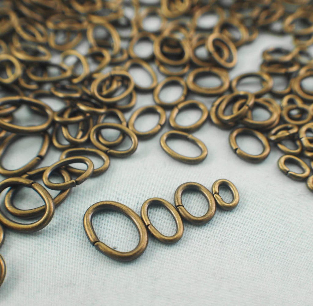 100 Antique Gold Oval Jump Rings in 16, 18 and 20 gauge - Best Commercially Made - 100% Guarantee