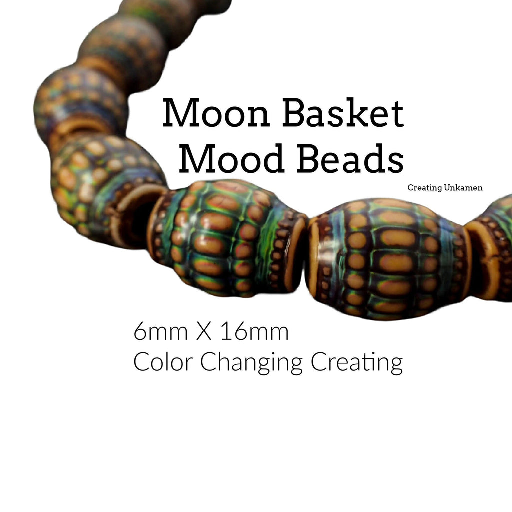5 - Mood Beads - Moon Basket - 6mm X 16mm - 100% Guarantee