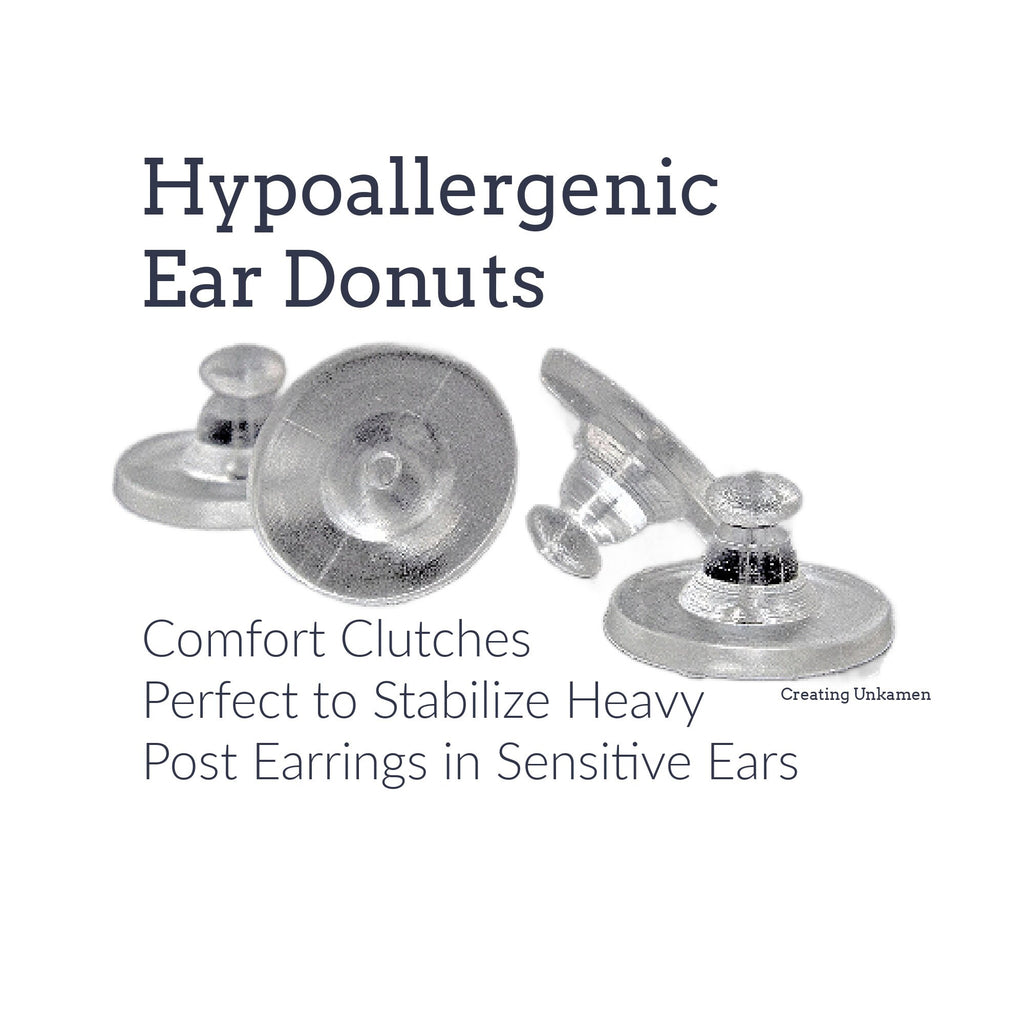5 pairs Hypoallergenic Ear Donuts - Comfort Clutch - Perfect to Stabilize Heavy Post Earrings in Sensitive Ears