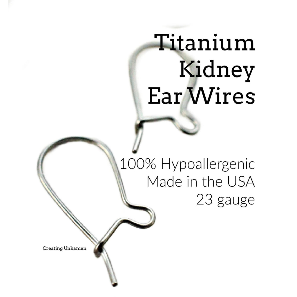 Titanium Kidney Ear Wires - Made in the USA - 17mm X 10mm - Hypoallergenic