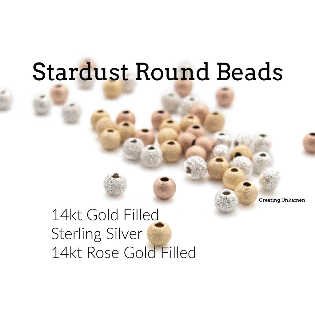 Stardust Round Beads - 14kt Gold Filled, Sterling Silver, and 14kt Rose Gold Filled in 3mm, 4mm, 5mm, 6mm, 8mm - 100% Guarantee