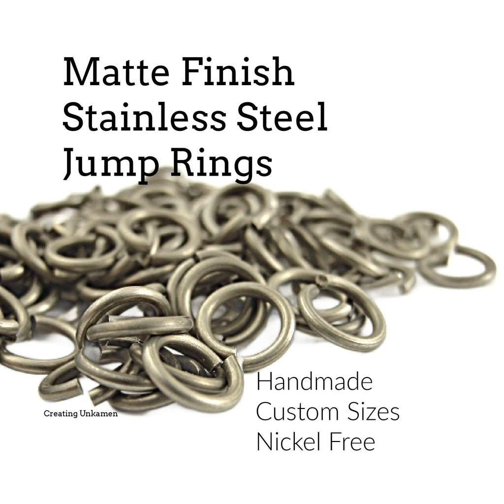100 Matte Finish Stainless Steel Jump Rings - 18, 20 or 22 Gauge - Nickel Free