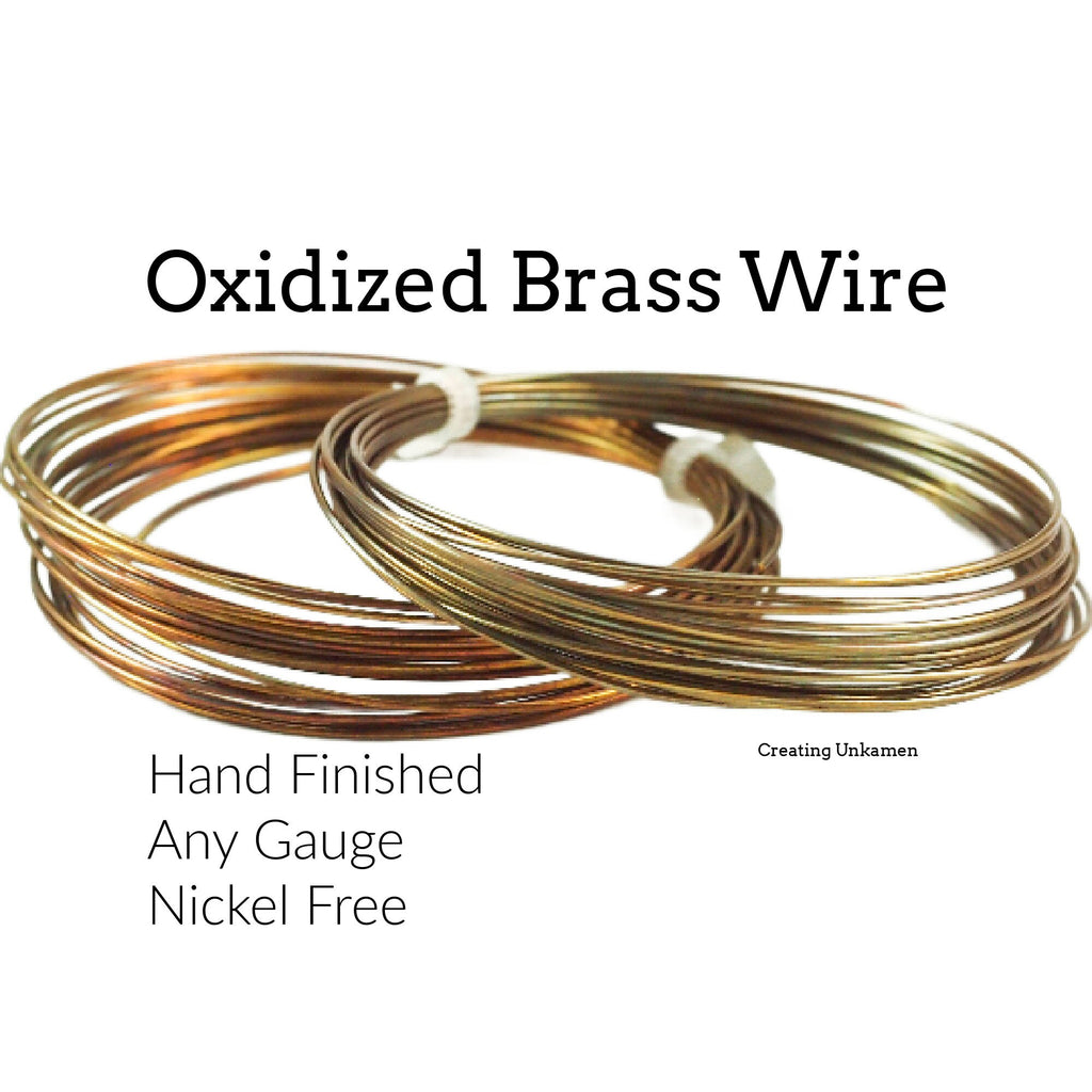 Oxidized Brass Wire - Hand Finished - You Pick Gauge 12, 14, 16, 18, 20, 21, 22, 24, 26, 28, 30, 32