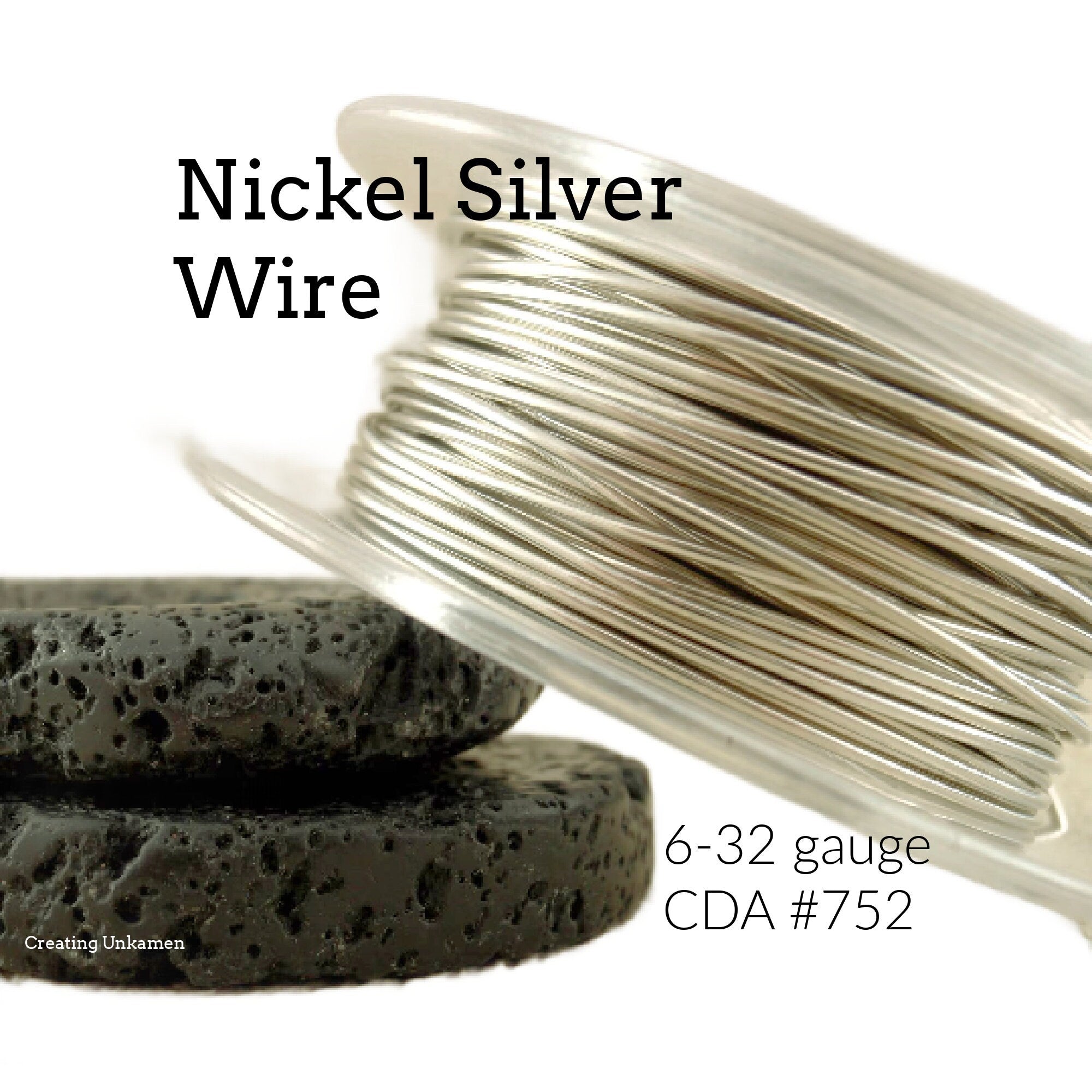 26 Gauge Round German Silver Metal Wire - Half Hard with Copper