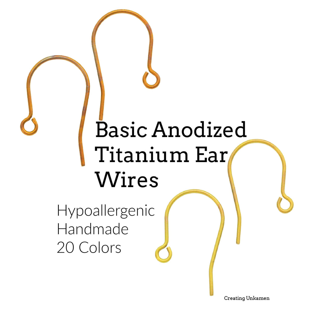 5 Pairs Hypoallergenic Titanium Ear Wires in 20 Anodized Colors