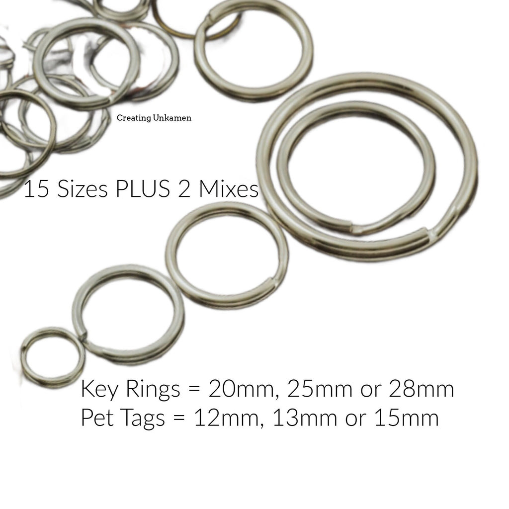 yueton Pack of 100 25mm/0.98 Metal Split Key Ring with Chain (Gold)