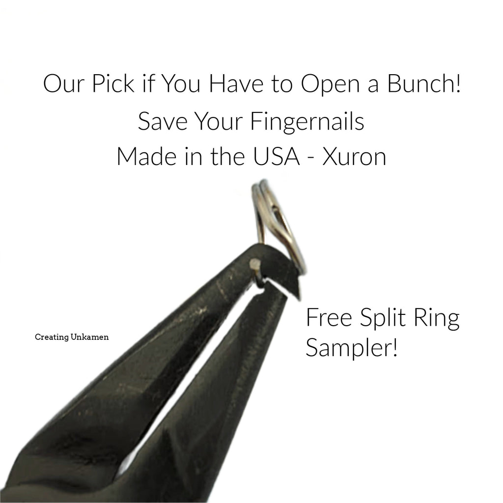 Xuron Split Ring Opener Plier - Our Pick if You Have to Open a Bunch - Save Your Fingernails - Made in the USA- Split Ring Sample Included