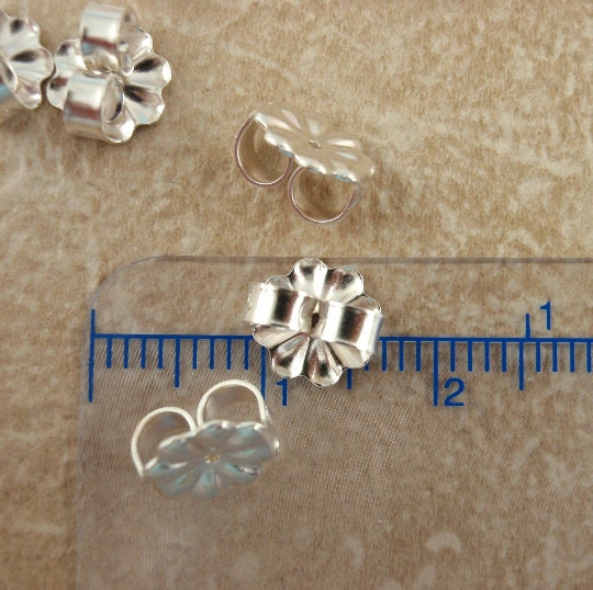 5 Pairs Sterling Silver Ear Nuts - Also Antique and Black Finishes