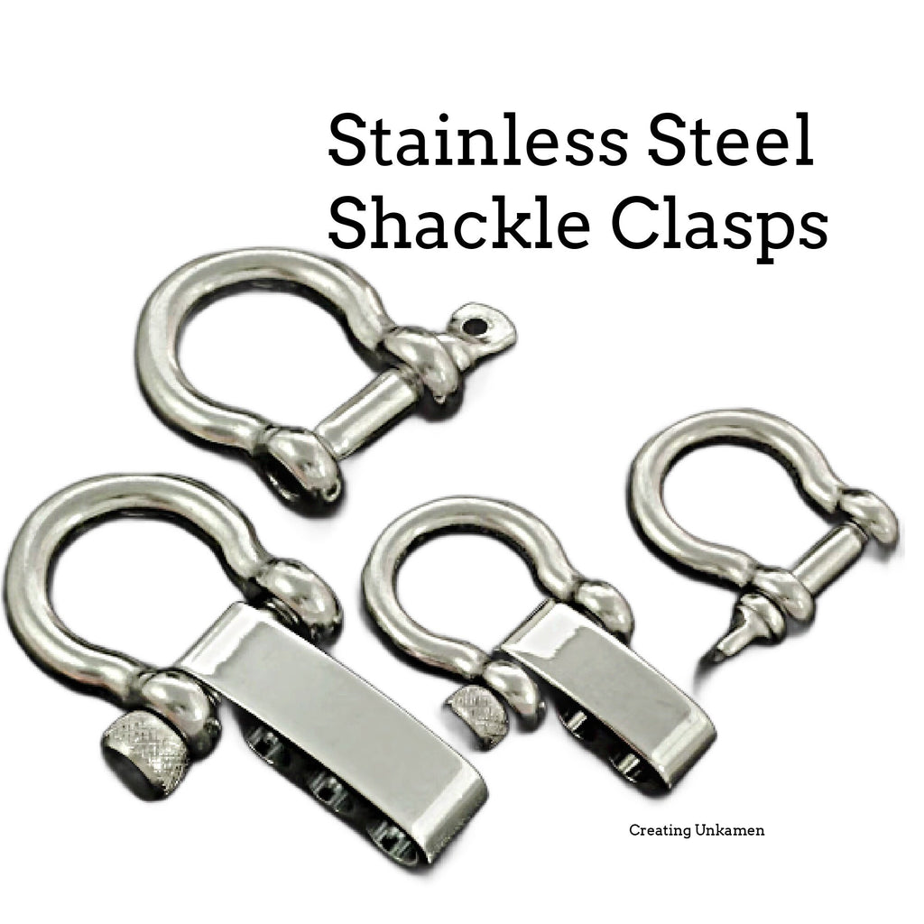 1 Stainless Steel Shackle Clasp - 2 Sizes; 25mm X 20mm and 30mm X 24mm - Adjustable Option - 100% Guarantee