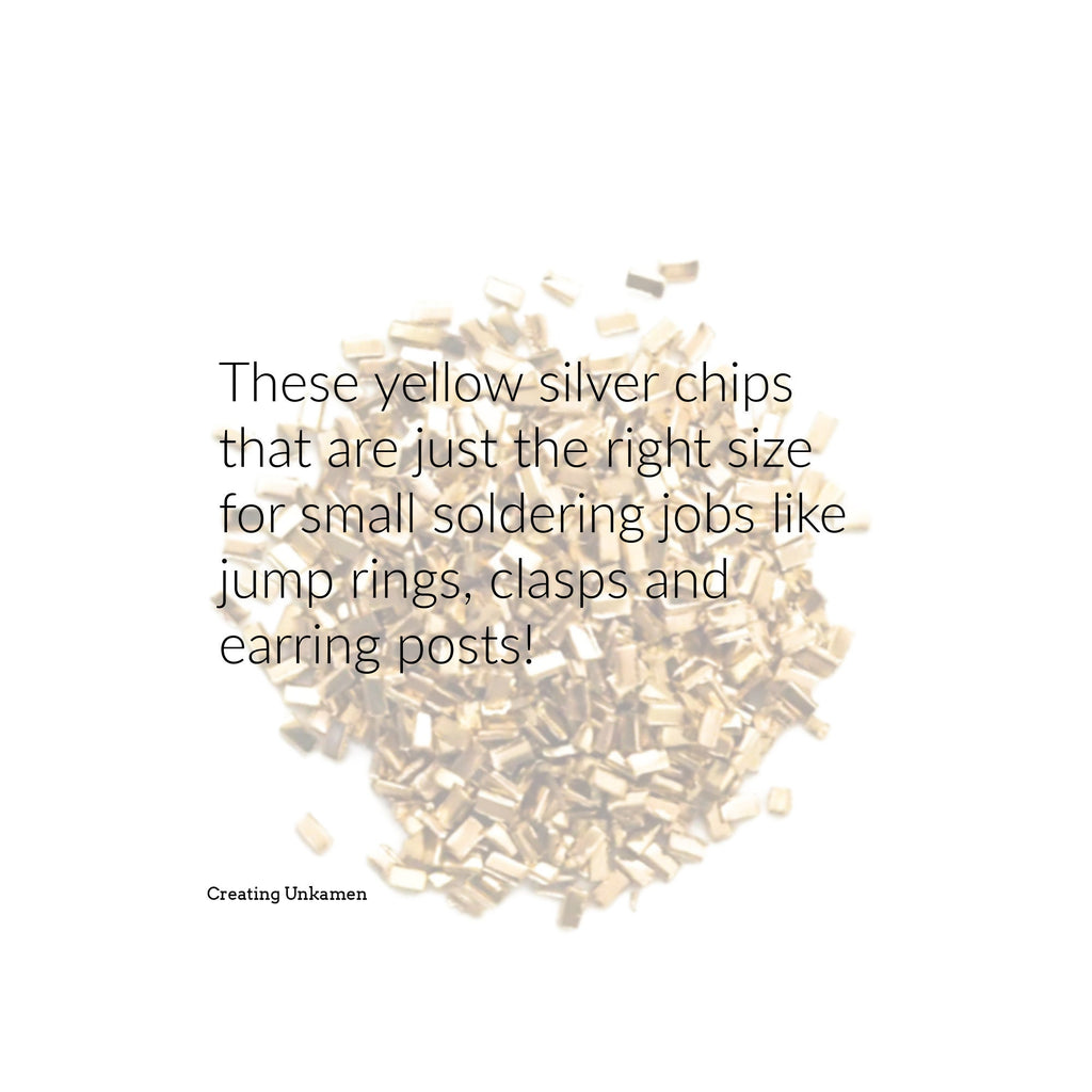 Yellow Silver Solder Chips for Soldering 14kt Gold Filled and Brass - 1/16 ounce, 1/8 ounce or 1/4 ounce