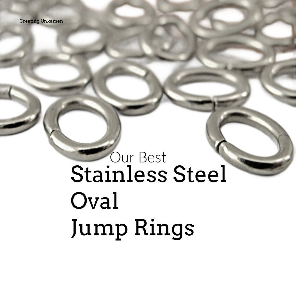 50 Stainless Steel OVAL Jump Rings - You Choose 18 or 16 gauge - Best Commercially Made - 100% Guarantee