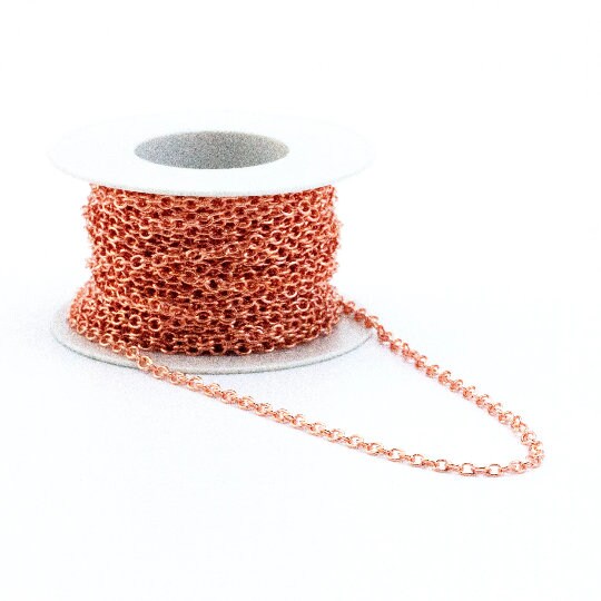 Copper 2.4mm Oval Cable Chain - By The Foot or Finished with Lobster Clasp