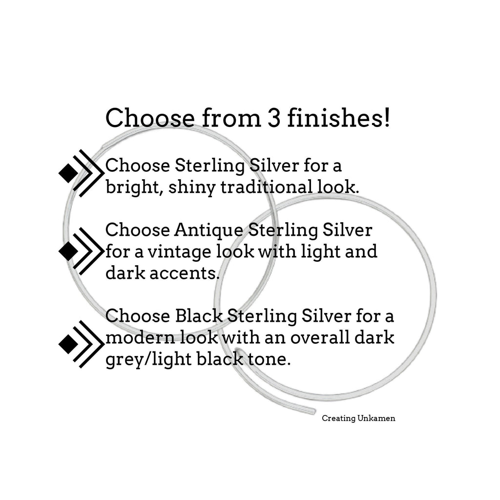 1 Pair Sterling Silver Beading Hoops - Economical 21 gauge - 13mm, 19mm or 25mm - Also Antique Sterling and Black Sterling Finishes