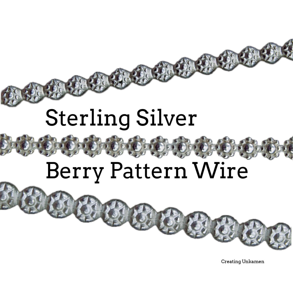 Sterling Silver Berry Pattern Wire - By the Inch