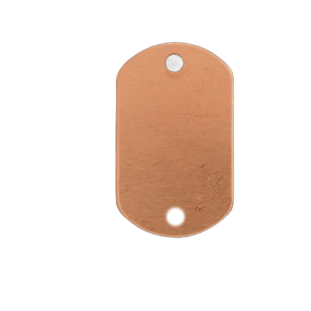 1 Copper Dog Tag Stamping Blank, Disc - Filed and Polished - 32mm X 19mm