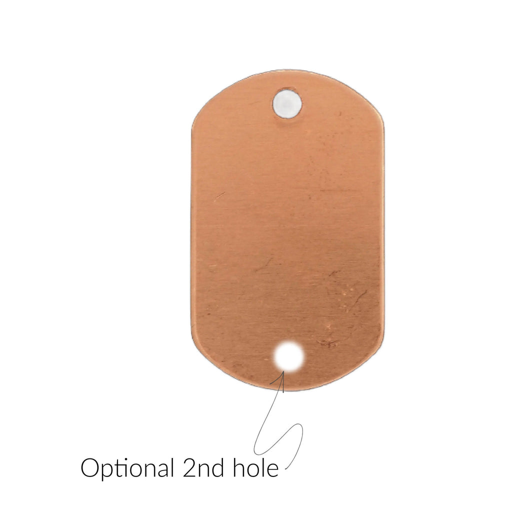 1 Copper Dog Tag Stamping Blank, Disc - Filed and Polished - 32mm X 19mm