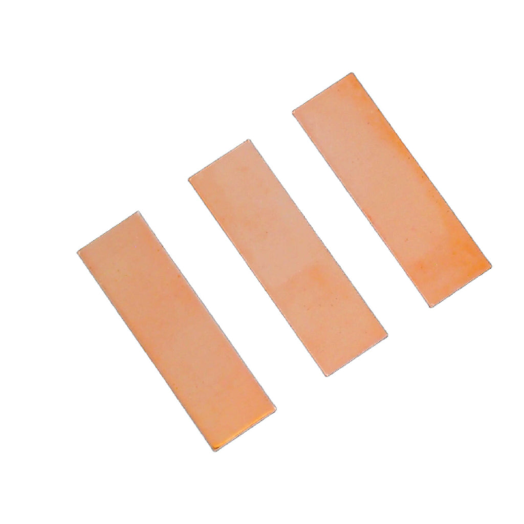 3 Copper Rectangle Stamping Blanks, Discs - 26mm X 10mm or 32mm X 10mm