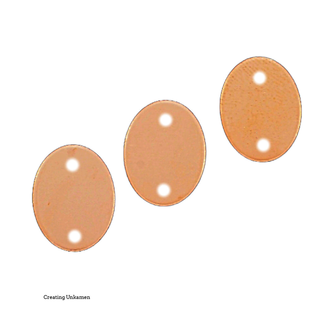 6 - Oval Jewelry Grade Copper Blanks - 3 Great Sizes - Stamping Discs and Jump Rings - 18 gauge - Extra Sturdy