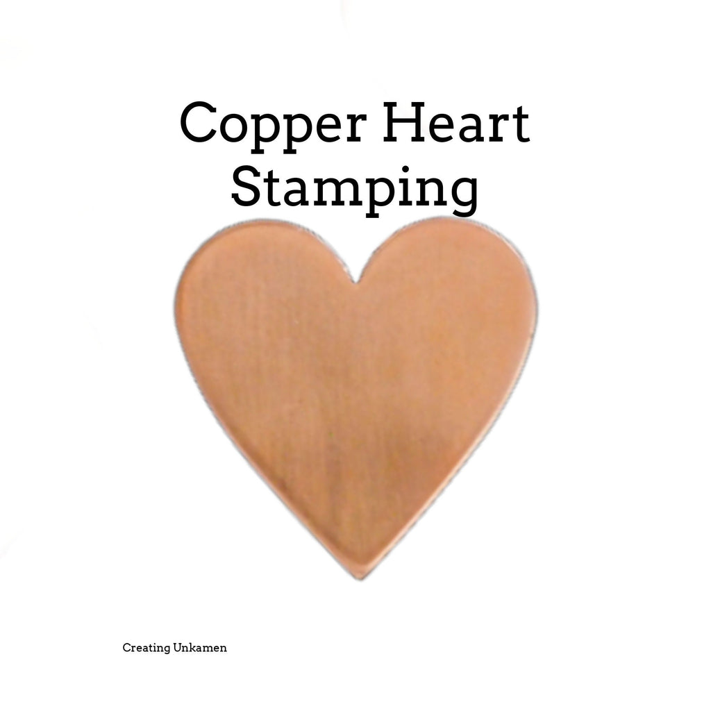 4 Copper Heart Stamping Blanks in 4 Sizes
