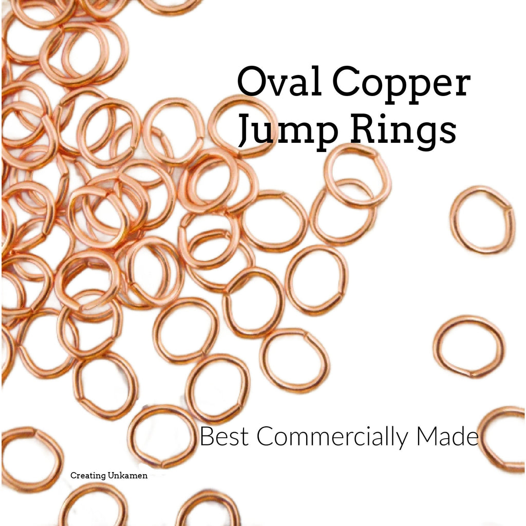 100 Oval Copper Jump Rings - 16, 20, 22 gauge - Best Commercially Made 100% Guarantee