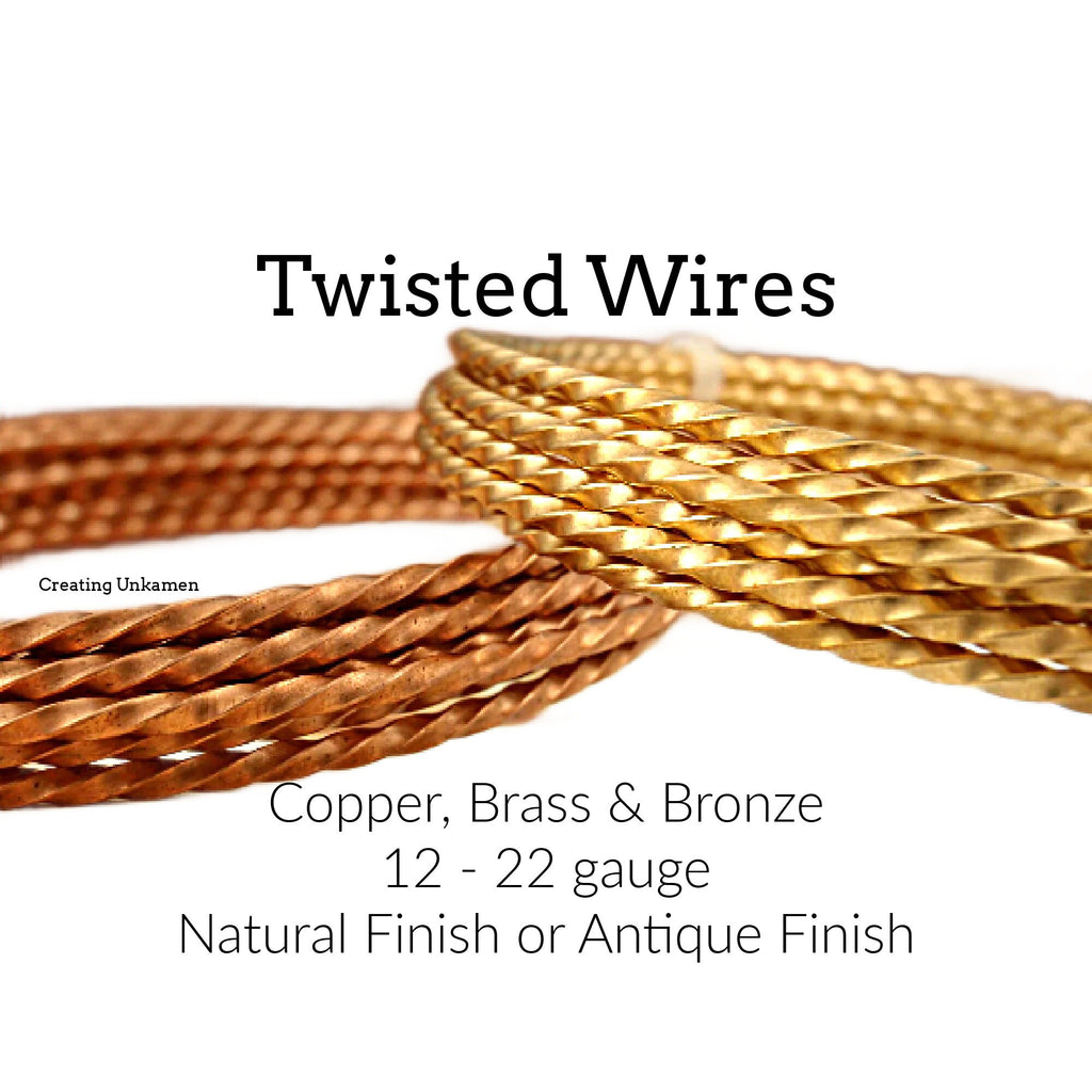 Twisted Square Wire - Brass, Copper, Bronze - 12, 14, 16, 18, 20, 21, 22 gauge - 100% Guarantee
