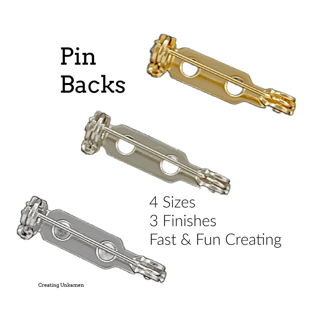40 - Gold or Silver Plated 3/4 inch Pin Backs - Best Commercially Made