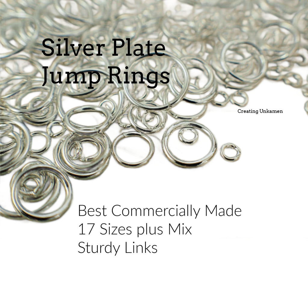 100 Silver Plated Jump Rings - 22, 20, 18, 16 Gauge or a Mix - You Pick Diameter - Best Commercially Made - 100% Guarantee