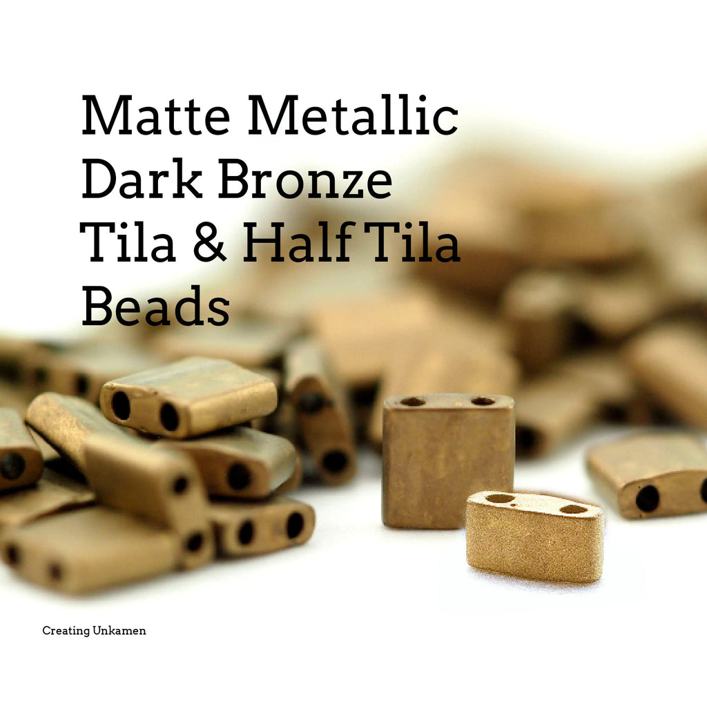 Matte Metallic Dark Bronze Half Tila Beads - 2.3mm X 5mm - 100% Guarantee