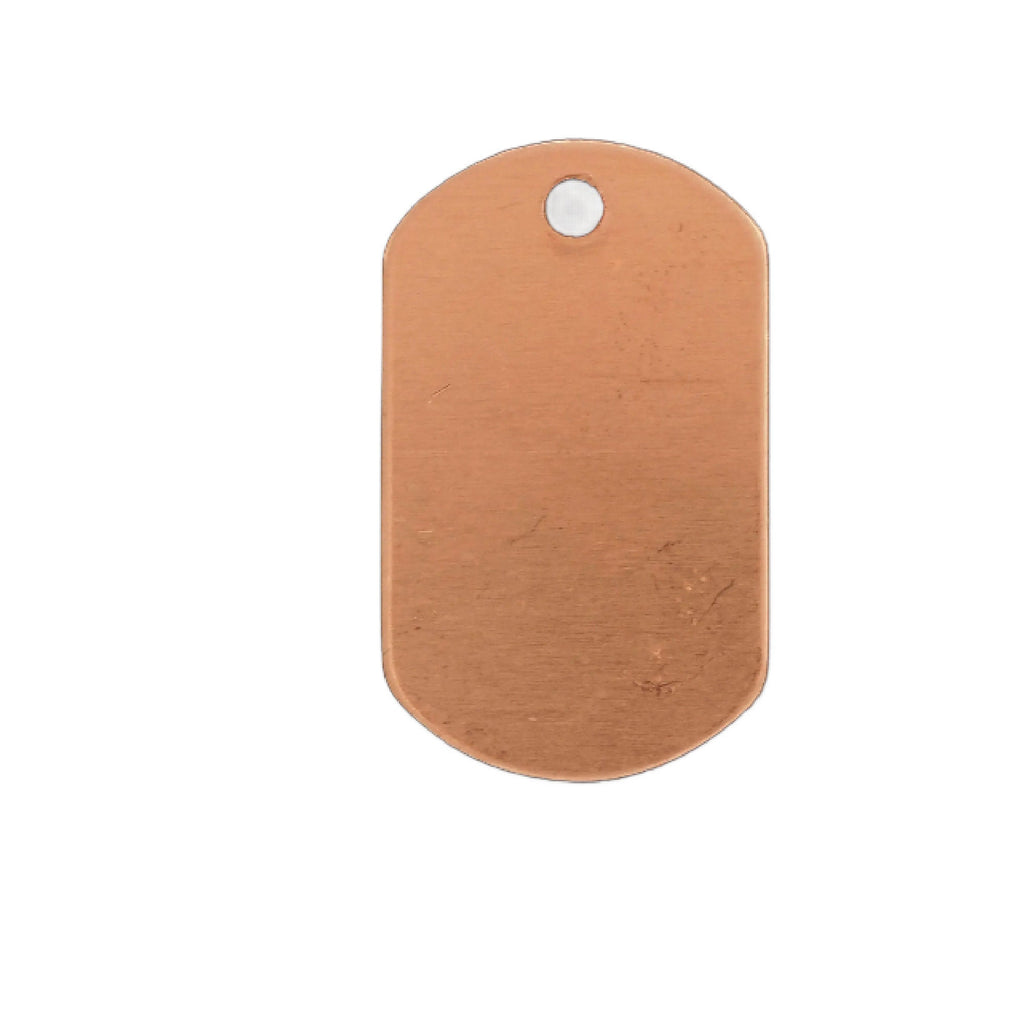 1 Copper Dog Tag Stamping Blank, Disc - Filed and Polished - 32mm X 19mm