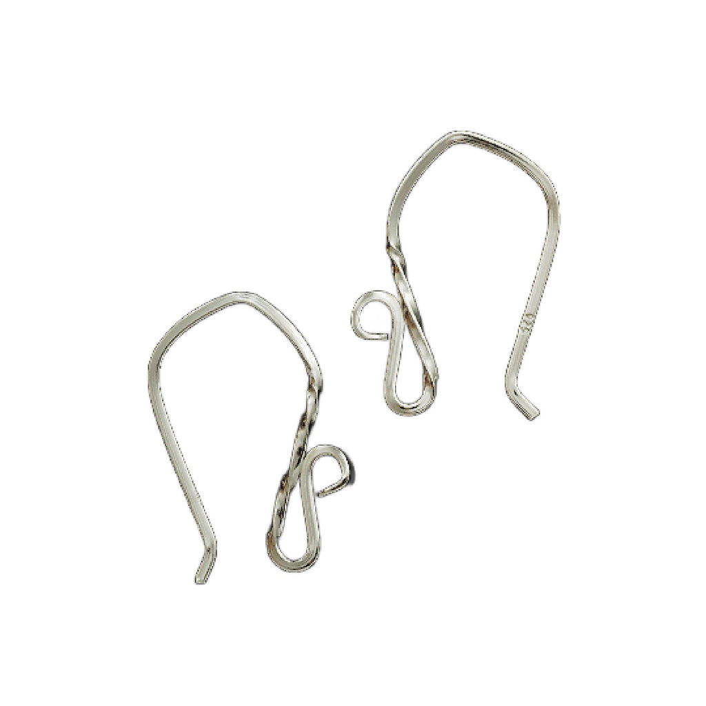 2 Pairs Semi Twist Sterling Silver Ear Wires - 18 gauge - 100% Guarantee