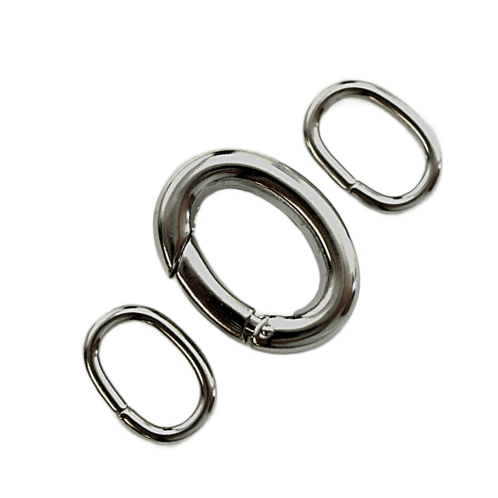 Triggerless Stainless Steel Clasp - Oval 21mm X 16mm with 2 Matching Oval Jump Rings