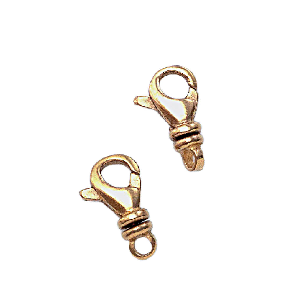 1 Solid Bronze Swivel Lobster Clasp - 11mm X 6mm - Made in Italy - 100% Guarantee