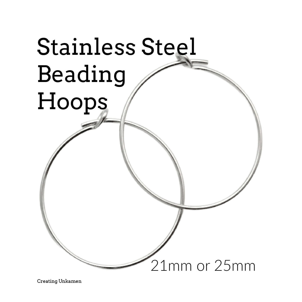 5 Pairs Surgical Steel Beading Hoops - Economical 21 gauge - 100% Guarantee