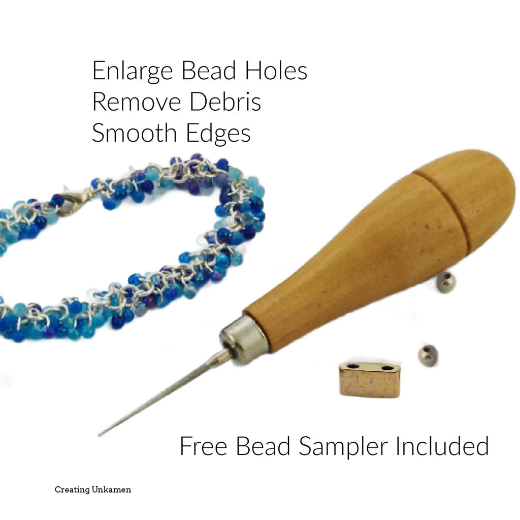 Tapered Bead Reamer - Essential Tool When Working With Beads - Bead Sample Included - 100% Guarantee