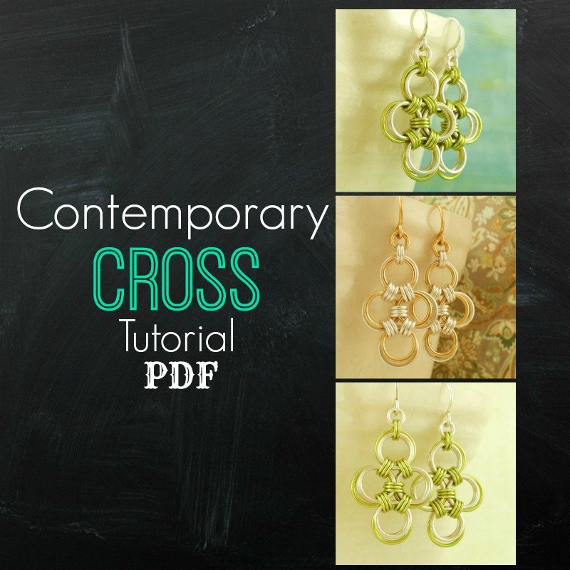 Contemporary Cross Earrings Chainmaille Tutorial