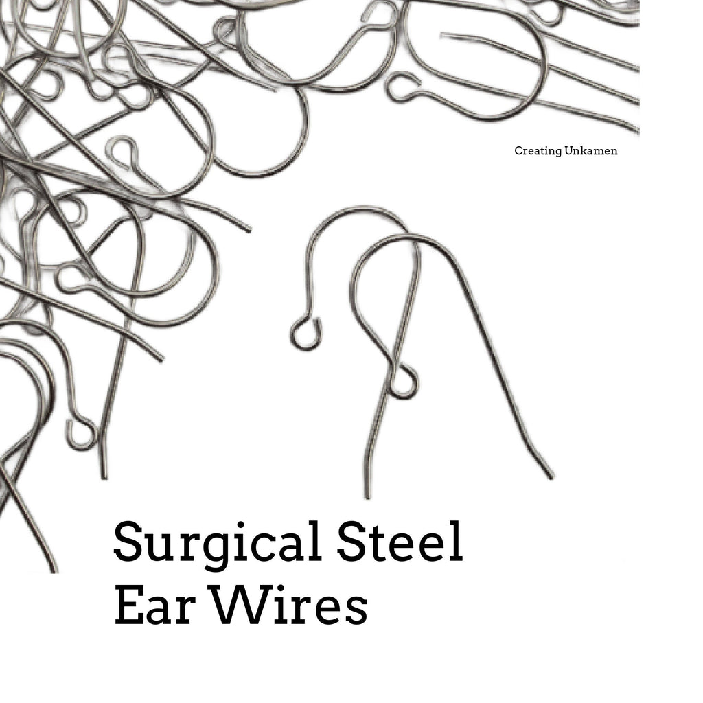 Surgical Steel Ear Wires - 10 Pairs with Outside Loop - Made in the USA