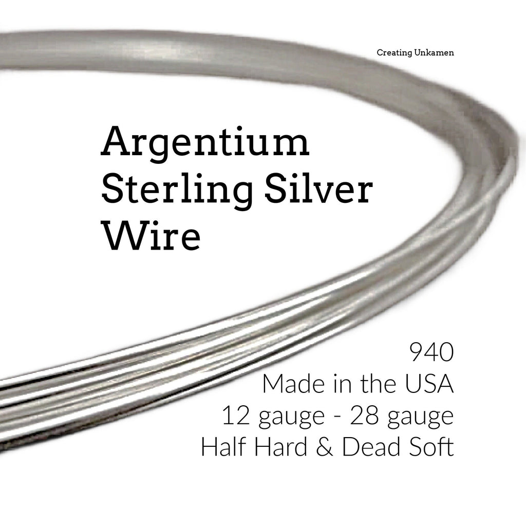 1/8 Troy Ounce - Argentium Sterling Silver Wire - Dead Soft or Half Hard Non Tarnish - You Pick 12, 14, 16, 18, 20, 21, 22, 24, 26, 28 gauge